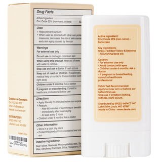 Dersie Tallow Sunscreen Stick SPF 50: Zinc Oxide Sun Balm + Whipped Tallow Moisturizer – Daily Sun Protection & Skin Barrier Repair for Face & Body – For Dry, Sensitive Skin